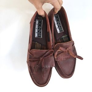 Vintage mahogany leather mocs